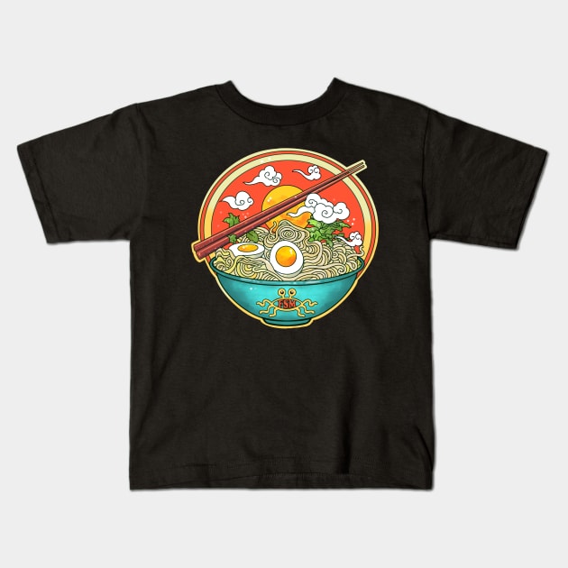 Pastafarian ramen noodles Kids T-Shirt by weilertsen